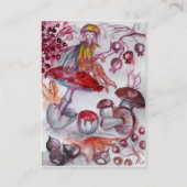 魔法のキノコファンタジーピンク紫レッド 名刺 (裏面)