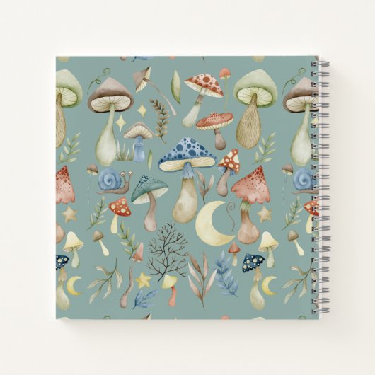 魔法のキノコ神秘的なハイゲパーソナライズされた ノートブック (裏面)