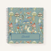 魔法のキノコ神秘的なハイゲパーソナライズされた ノートブック (正面)