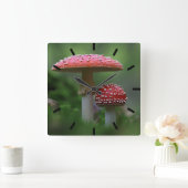 魔法のキノコ スクエア壁時計 (ホーム)