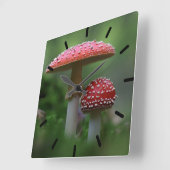 魔法のキノコ スクエア壁時計 (傾斜)