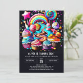 魔法のキャンディランド誕生日 招待状 (スタンド正面)