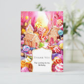 魔法のキュートなキャンディーランドの誕生日 サンキューカード (スタンド正面)