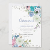 魔法のキンセアニェラ:ミントブルースパークル花 招待状 (正面)