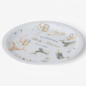 魔法のクジラの風船が赤ちゃんシャワーを星 ペーパープレート (アングル)