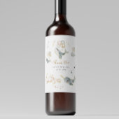 魔法のクジラの風船が赤ちゃんシャワーを星 ワインラベル