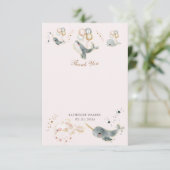 魔法のクジラの風船は赤ちゃん感謝していのシャワーを彩る サンキューカード (スタンド正面)