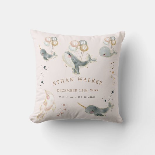 魔法のクジラベビー誕生統計 クッション (正面)