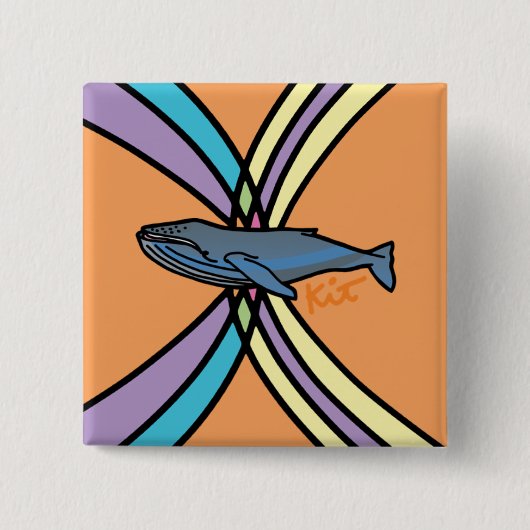 魔法のクジラボタン 缶バッジ (正面)