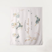 魔法のクジラ風船星のベビーシャワー タペストリー (正面)