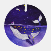 魔法のクジラ:暗い海夜 ガラスオーナメント (裏面)