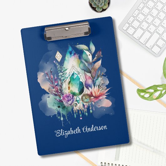 魔法のクリスタルボホ海軍ドリームキャッチャー クリップボード