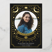 魔法のクリスタルボール卒業写真発表 箔招待状 (正面)