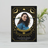 魔法のクリスタルボール卒業写真発表 箔招待状 (立ち正面)