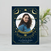 魔法のクリスタルボール 卒業写真 発表 箔招待状 (立ち正面)