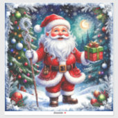 魔法のクリスマスにプレゼントを贈るサンタクロース シール (シート)