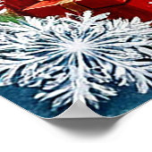 魔法のクリスマスにプレゼントを贈るサンタクロース ポスター (角)