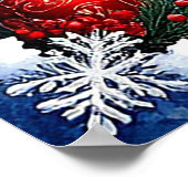 魔法のクリスマスにプレゼントを贈るサンタクロース ポスター (角)