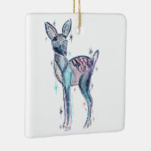 魔法のクリスマスの冬の鹿 セラミックオーナメント (右)