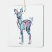 魔法のクリスマスの冬の鹿 セラミックオーナメント (左)