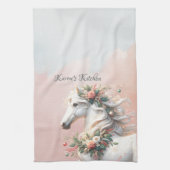 魔法のクリスマスの新年馬 キッチンタオル (縦)