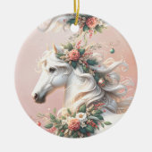 魔法のクリスマスの新年馬 セラミックオーナメント (正面)