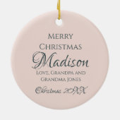 魔法のクリスマスの新年馬 セラミックオーナメント (裏面)