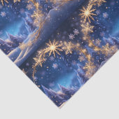 魔法のクリスマスの時間 – 青の上の黄金の雪 薄葉紙 (詳細)