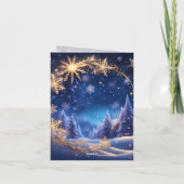 魔法のクリスマスの時間 – 黄金の雪、写真 シーズンカード (裏面)