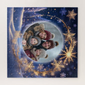 魔法のクリスマスの時間 – 黄金の雪、写真 ジグソーパズル (横)