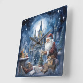 魔法のクリスマスイブウォールクロック スクエア壁時計 (傾斜)