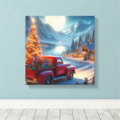 魔法のクリスマスイブ配信 キャンバスプリント (インサイチュ (ウッドフロア))