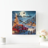 魔法のクリスマスイブ配信 スクエア壁時計 (ホーム)