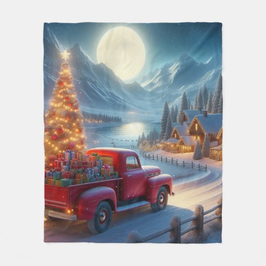 魔法のクリスマスイブ配信 フリースブランケット (正面)