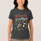 魔法のクリスマスオーナメントの魅力的なお祭り トライブレンドTシャツ (正面)