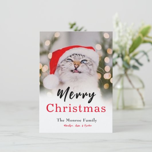 魔法のクリスマスキャットフォトホリデーカード シーズンカード (スタンド正面)