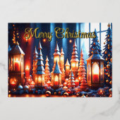 魔法のクリスマスキャンドル卓上 箔シーズンカード (正面)