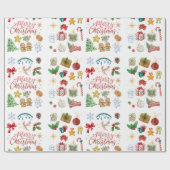 魔法のクリスマスギフトラップ | 休日イラストレーション ラッピングペーパー (フラット)