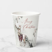 魔法のクリスマスシーン素朴ウッドランドディアー 紙コップ (正面)