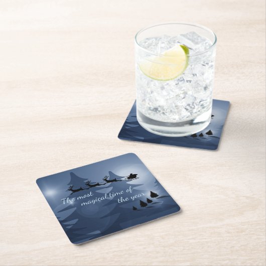 魔法のクリスマスシーン スクエアペーパーコースター (インサイチュ)