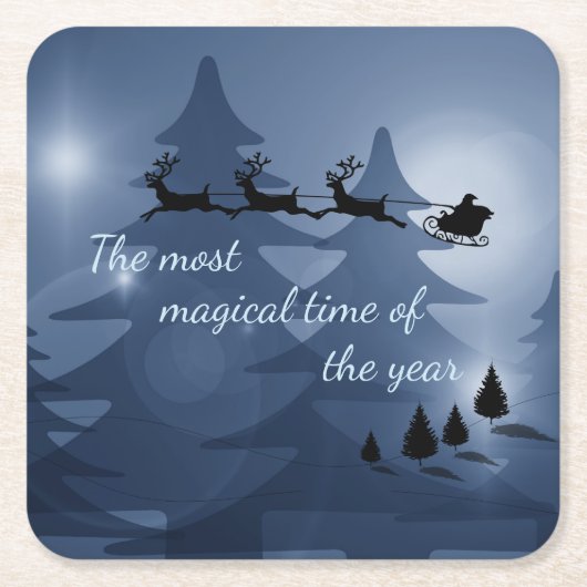 魔法のクリスマスシーン スクエアペーパーコースター (正面)
