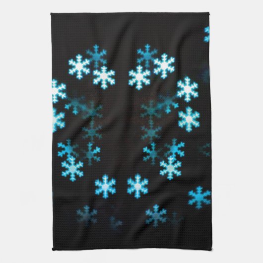 魔法のクリスマススノーフレーク キッチンタオル (縦)
