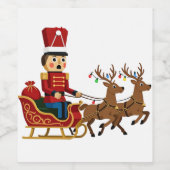 魔法のクリスマスソリに乗るくるみ割り人形 ワインラベル (シングルラベル)