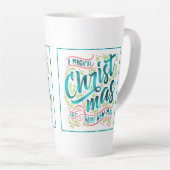 魔法のクリスマスタイポグラフィティール(緑がかった色)ID441 カフェラテマグ (右アングル)