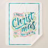 魔法のクリスマスタイポグラフィティール(緑がかった色)ID441 シェルパブランケット (正面)