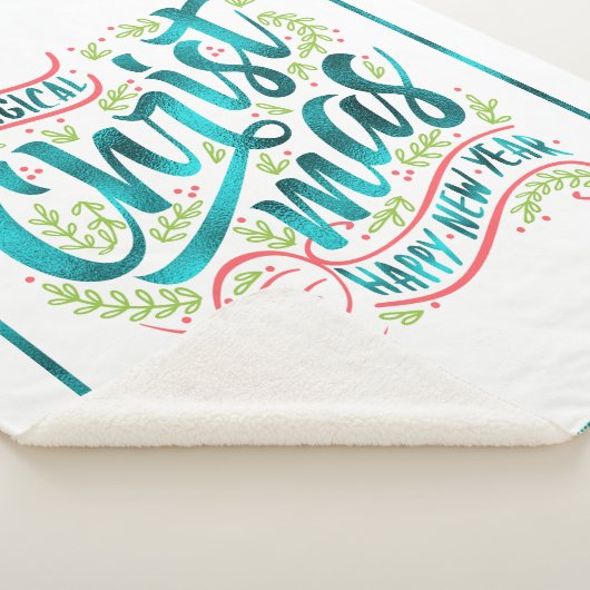 魔法のクリスマスタイポグラフィティール(緑がかった色)ID441 シェルパブランケット (3/4)