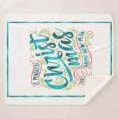 魔法のクリスマスタイポグラフィティール(緑がかった色)ID441 シェルパブランケット (正面(横))