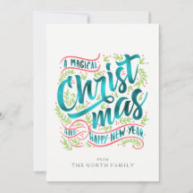 魔法のクリスマスタイポグラフィティール（緑がかった色）ID441