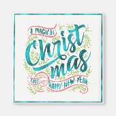 魔法のクリスマスタイポグラフィティール（緑がかった色）ID441 マグネット (正面)