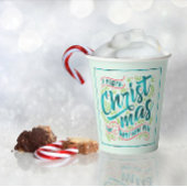 魔法のクリスマスタイポグラフィティール（緑がかった色）ID441 紙コップ